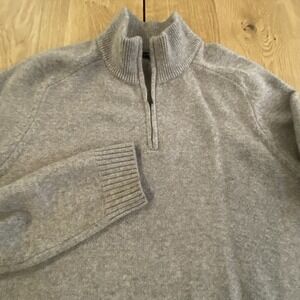 Banana Republic 1/4 Zip Sweater Mens XL Beige Classic Standing Collar Shacket